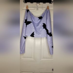 Shein Curve Bat and Star Print Crop Top